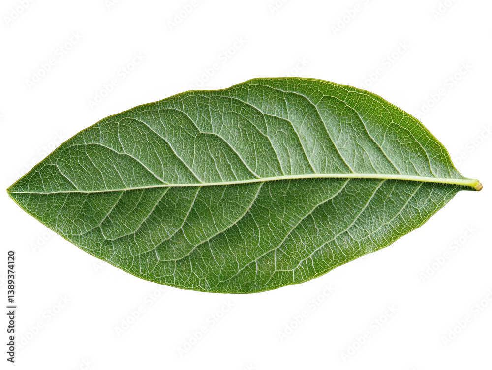 Obraz premium Isolated Green Leaf Illustration On Transparent Background Detail Macro