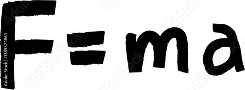 f=ma, Newton's equation of motion formula in physics vector illustration