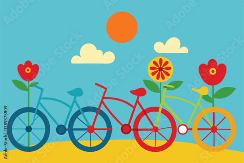 bicycle with flowers