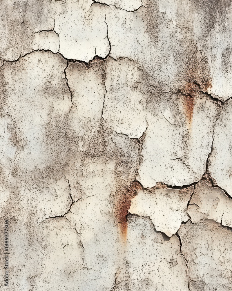 Fototapeta premium The weathered and cracked wall showcasing aging and textural details