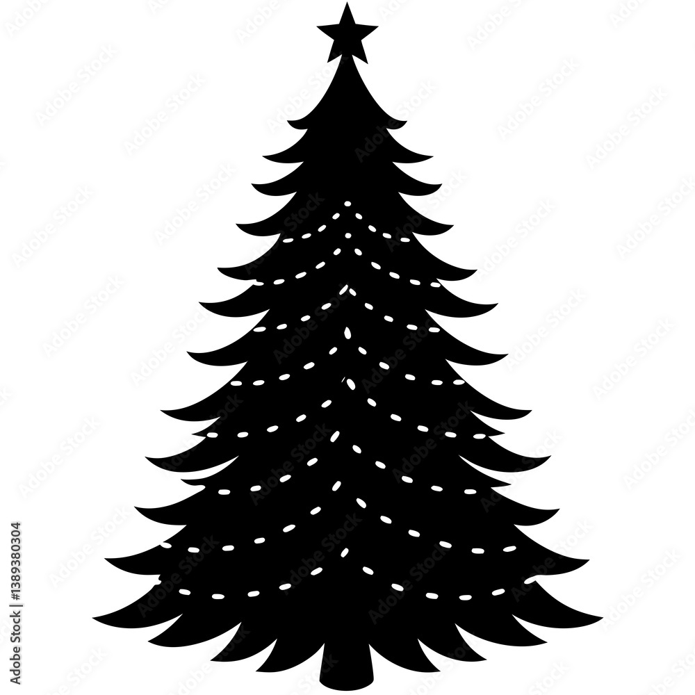 Christmas tree silhouette vector isolated on white background Christmas tree silhouette vector isolated on white background