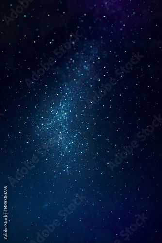 Obraz na płótnie Dark cosmic sky illuminated by glowing blue galactic dust and stars w salonie