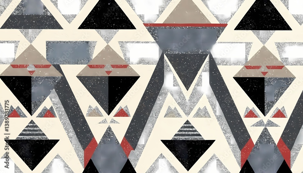 Fototapeta premium Geometric pattern in black, white, and gray tones