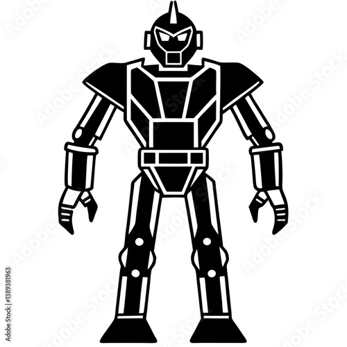 black and white robot