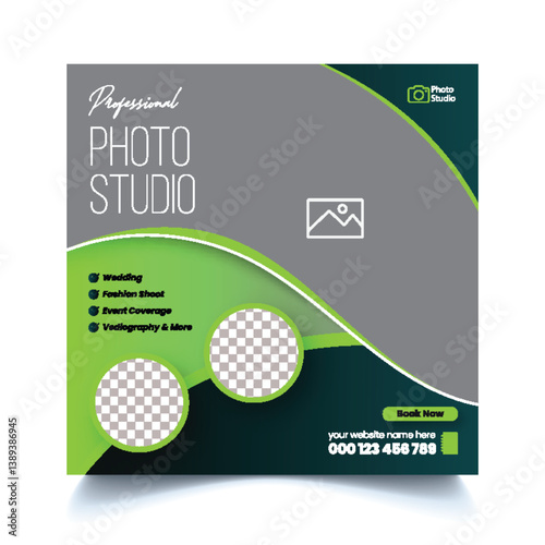 professional photography workshop editable social media post, web banner design, photo studio promotional ads, banner template design