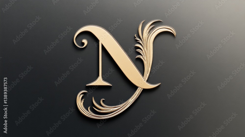 Fototapeta premium simple yet elegant, wedding logo featuring the letters 'N' and 'Y'.