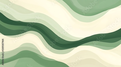 Abstract green and beige wave background. (4)