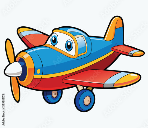 Cute Cartoon Airplane Vector Illustration For Kids And Childrens Education Content