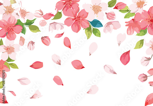 Pink cherry blossom vector