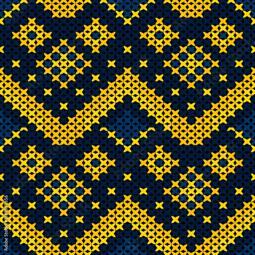 Knitted fabric design seamless. Knitting pattern illustration design for decoration, clothing, fabric texture