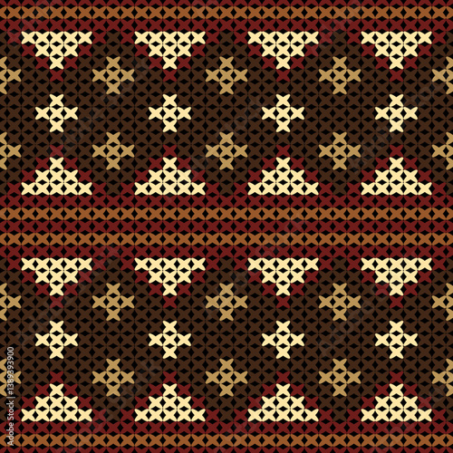 Knitted fabric design seamless. Knitting pattern illustration design for decoration, clothing, fabric texture