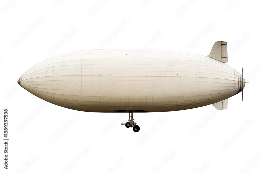 Fototapeta premium Vintage Zeppelin Airship Illustration Isolated Against Transparent Background