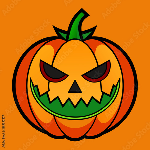 Traditional Halloween Pumpkin with Witch Hat – Classic Jack-o'-Lantern Vector Design