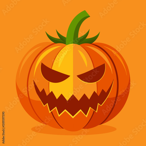 Traditional Halloween Pumpkin with Witch Hat – Classic Jack-o'-Lantern Vector Design