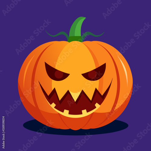 Traditional Halloween Pumpkin with Witch Hat – Classic Jack-o'-Lantern Vector Design