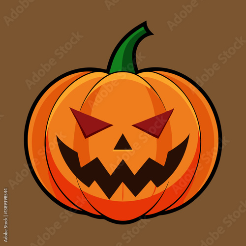 Traditional Halloween Pumpkin with Witch Hat – Classic Jack-o'-Lantern Vector Design
