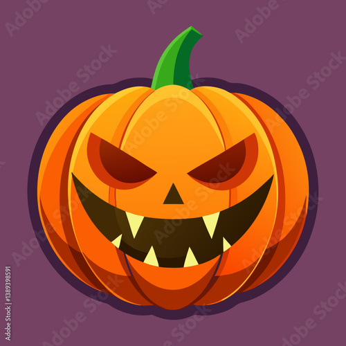 Traditional Halloween Pumpkin with Witch Hat – Classic Jack-o'-Lantern Vector Design