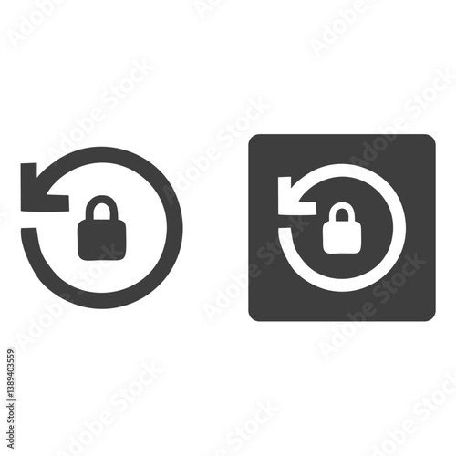 Lock Reset icon Rotation arrows with lock icon.. Update password icon.. Replaceable vector design.