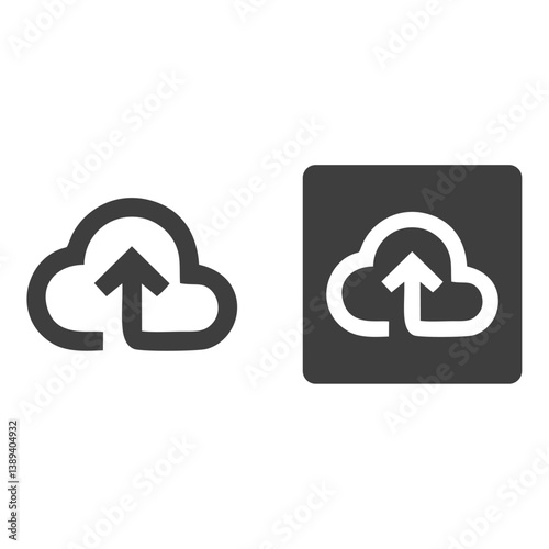 cloud upload icon Outline vector symbol sign uploud icon white and black