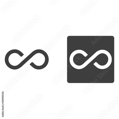 Infinity icon isolated on white background.
