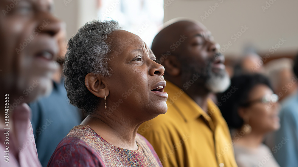 Obraz premium Melodic Praise in a Vibrant Church Setting