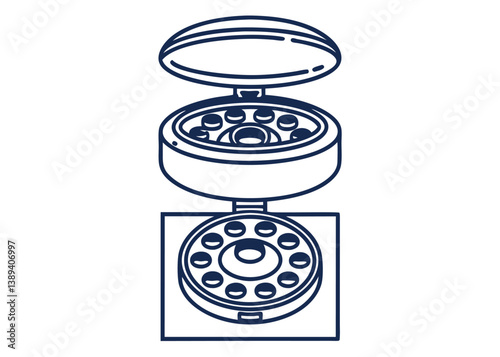 Modern laboratory centrifuge spinning samples for scientific research and medical analysis in a clean, sterile environment, essential for diagnostics and discovery.