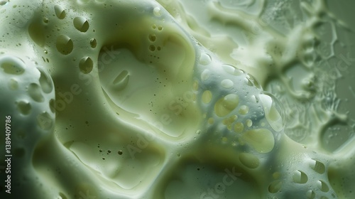 Macro shot of hydrogen peroxide and potassium iodide reaction generating an explosive foam