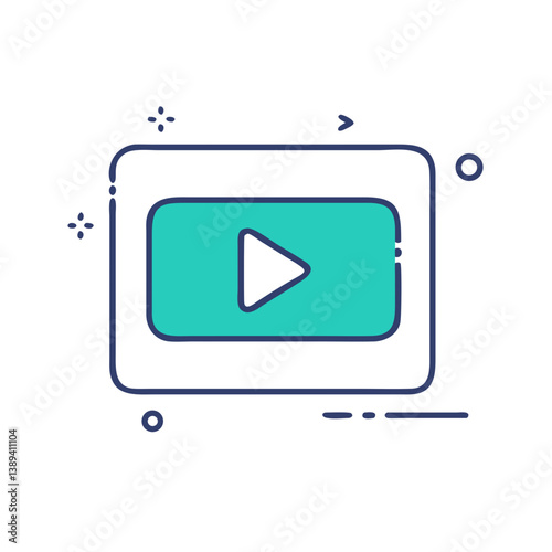 A modern play button icon in a sleek design, showcasing the digital media concept, ideal for online video platforms, multimedia applications, and digital content creation.