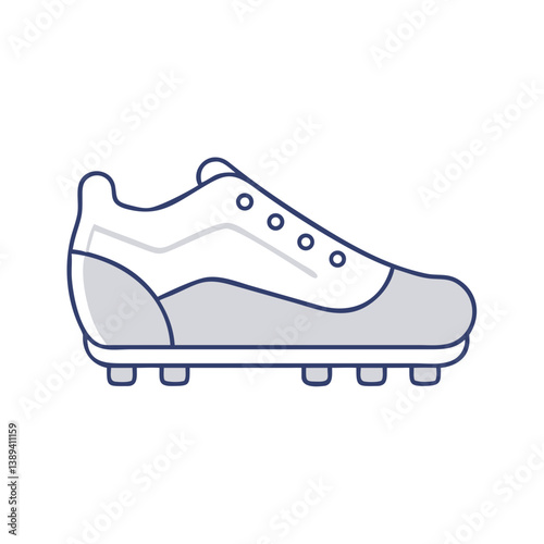 A detailed illustration of a modern soccer cleat in a minimalist style, showcasing its design elements and purpose, perfect for sports gear promotions and athletic merchandise representation.