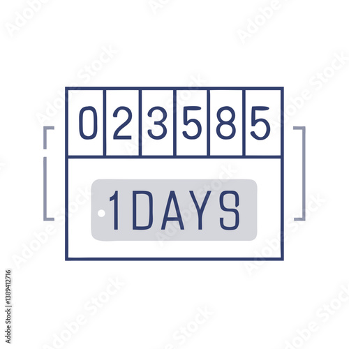 A digital counter displaying the number 1 and the word “DAYS,” representing a countdown, useful for event notifications, project management, and promotional campaigns.