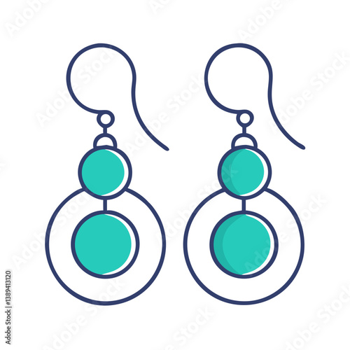 Stylish turquoise earrings featuring circular designs, delicately crafted jewelry, elegant accessories for enhancing outfits, perfect for fashion enthusiasts, statement pieces for various occasions.