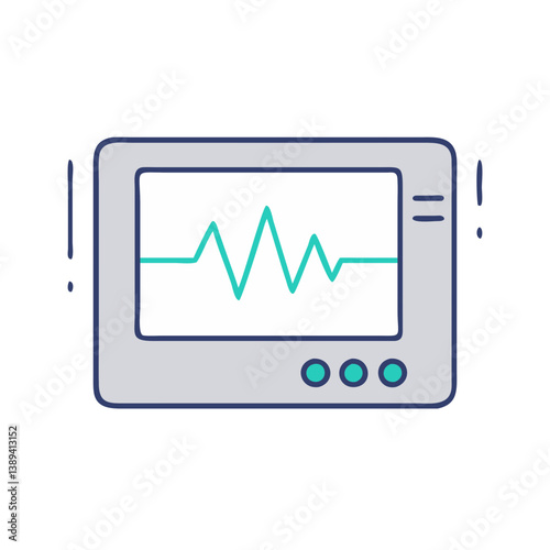 A medical monitor displaying a pulse waveform, highlighting the importance of health monitoring, doctors' equipment, hospital technology, and patient care in modern healthcare facilities.