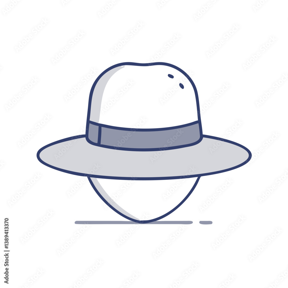 A simple line drawing of a classic wide-brimmed hat, conveying a sense of adventure and exploration, suitable for outdoor activities or travel-themed designs. A simple line drawing of a classic wide-brimmed hat, conveying a sense of adventure and exploration, suitable for outdoor activities or travel-themed designs.