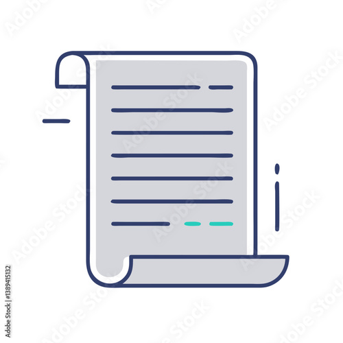 Flat icon of a rolled medical document or scroll, representing archived health records, patient history, or clinical documentation in historical or formal format
