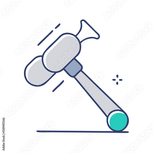 A stylized gavel falling with motion lines, symbolizing judicial authority and decision-making in legal contexts, representing justice, law enforcement, and the courtroom environment.