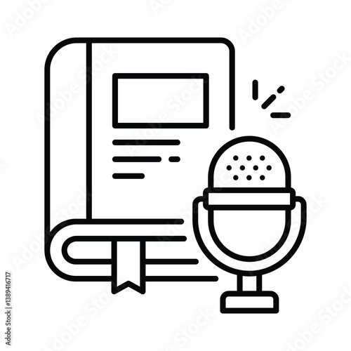 Education Podcast vector outline icon. EPS 10 file
