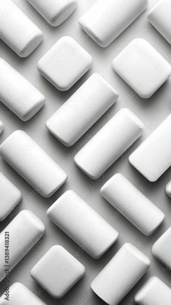 White Geometric Blocks Pattern on Light Background White Geometric Blocks Pattern on Light Background