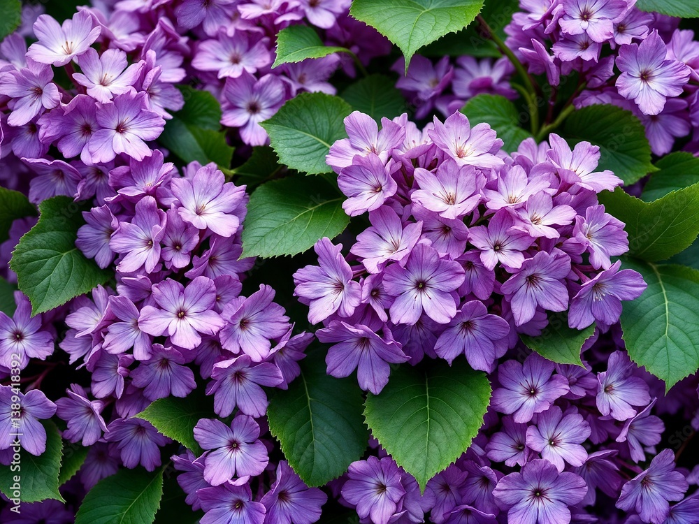 Close-up view of blooming deutzia scabra plena pride of rochester flowers, showcasing their vibrant purple color and delicate structure in a spring garden setting Close-up view of blooming deutzia scabra plena pride of rochester flowers, showcasing their vibrant purple color and delicate structure in a spring garden setting