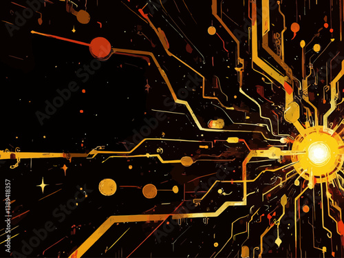 Black Gold Electric Background