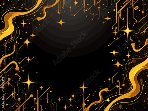 Black Gold Electric Background