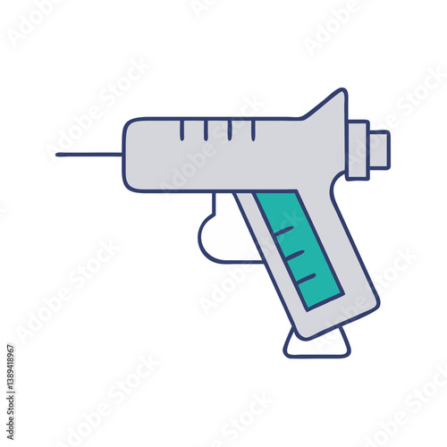 An illustration of a glue gun, showcasing crafting tools, creativity in DIY projects, home improvement ideas, and artistic endeavors in various craft applications.