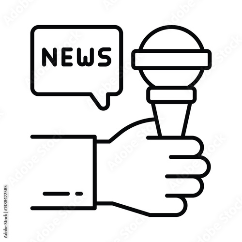News podcast vector outline icon. EPS 10 file