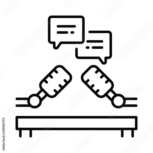 Talkshow interview vector outline icon. EPS 10 file