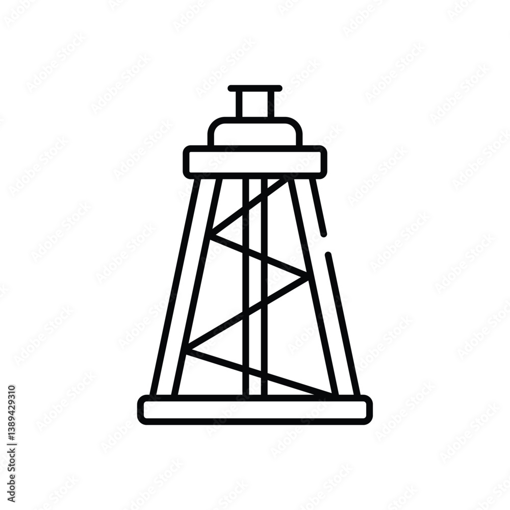 Drilling Rig Vector icon Drilling Rig Vector icon