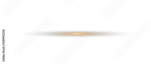 Glowing gold line with horizontal light rays and bright flash. Shiny golden beam with sparkle, flare, and dynamic glow on transparent background. Abstract vector light effect.