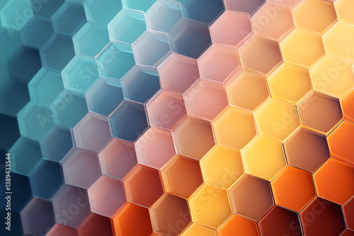Colorful 3D Hexagon Pattern Abstract Background Design