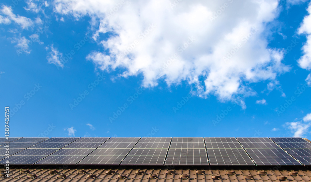 Solar panels on the roof of the house. Selective focus. Solar panels on the roof of the house. Selective focus.