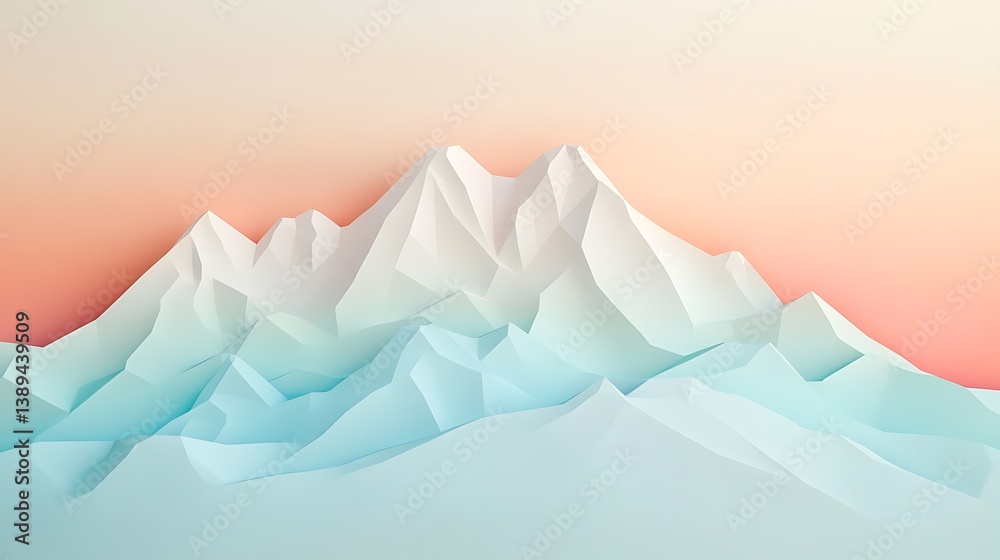 Low-poly mountain range at sunset. Low-poly mountain range at sunset.