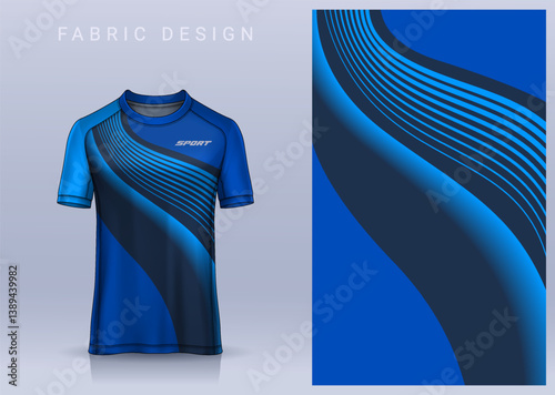 Fabric textile design for Sport t-shirt, Soccer jersey mockup for football club. uniform front view.	