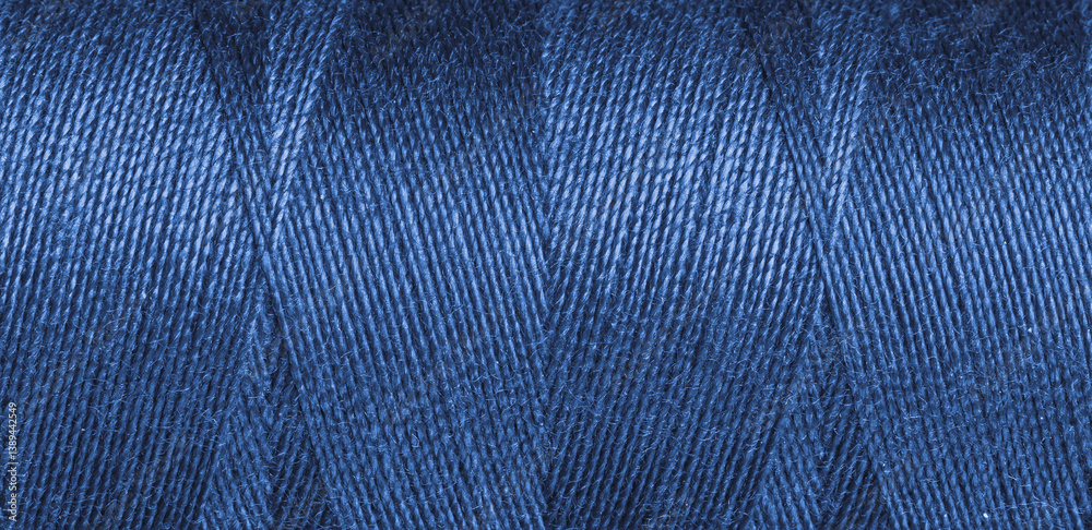 Blue sewing thread texture